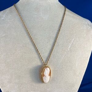 18 Gold filled necklace and cameo
